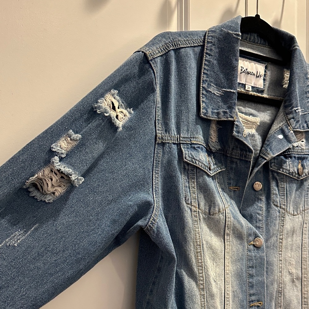 Distressed Blue Denim Jacket - Picture 3 of 5
